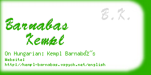 barnabas kempl business card